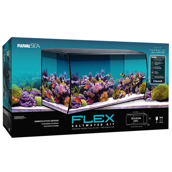 FLuval Flex Marine Aquarium. Kit 32.5gal Blk Buy Online 