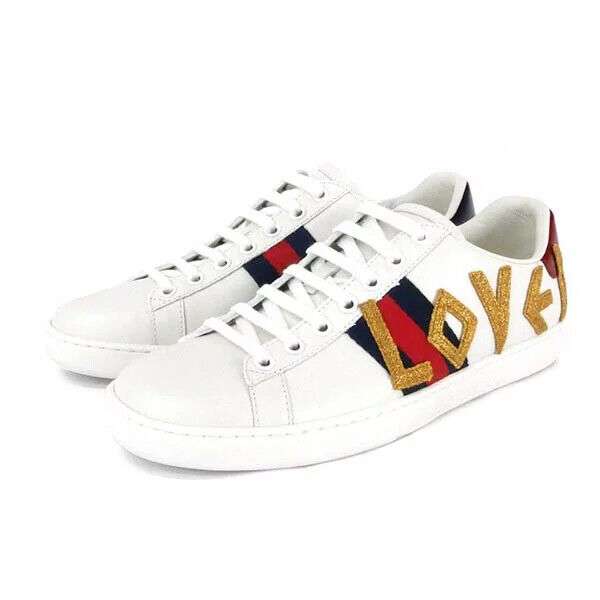 Gucci Sneaker Women 'S Ace Embroidery Loved White Navy Red 505328 Dope0 Buy Online 
