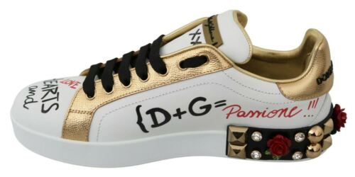 Dolce&Gabbana Women Multicolor Sneakers Leather Floral Sequined Trainer Shoes Buy Online 