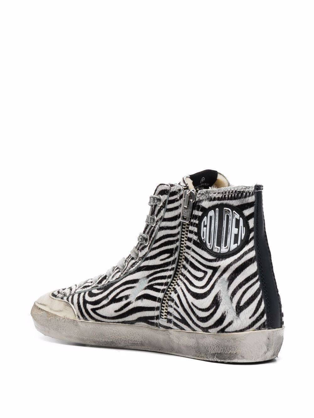 Golden Goose Zebra-Print High-Top Sneakers GWF00114.F002628 091 Size IT ...