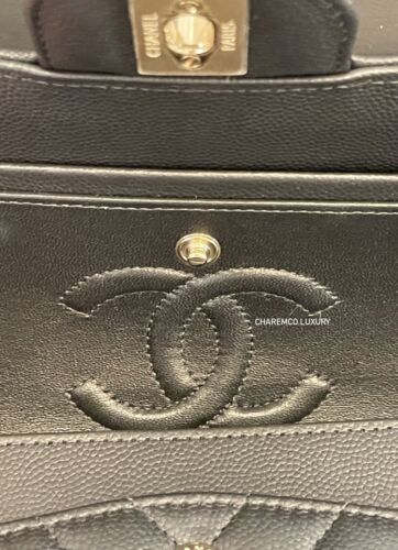 NWT! RARE 🖤 2021 Chanel Classic Small Black Chevron Caviar GHW Flap Bag Receipt Buy Online 