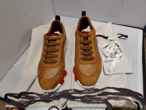 New Size 41.5 EU NEW HERMES Leather Beige Bouncing Women Sneaker shoes (RARE) Buy Online 