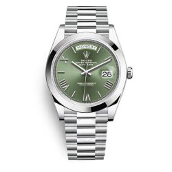 Rolex Day-Date 40 mmmm Platinum President Olive Green Dial 228206 Buy Online 