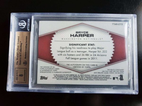 2012 Topps Triple Threads Bryce Harper RC Color Relic Ruby Auto 1/1 BGS 9.5 Buy Online 