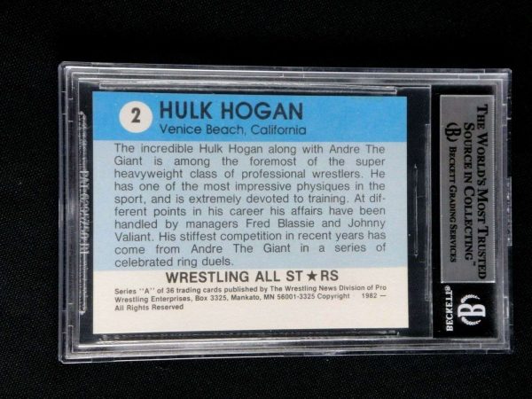 HULK HOGAN 1982 WRESTLING ALL STARS ROOKIE CARD #2 BGS 8.5 BECKETT GRADED Buy Online 