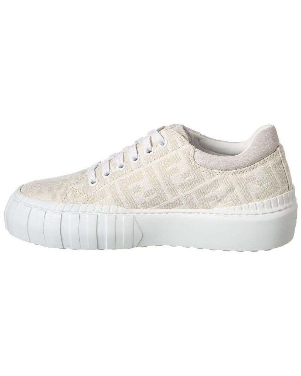 Fendi Ff Canvas & Suede Platform Sneaker Women's White 38.5 Buy Online 