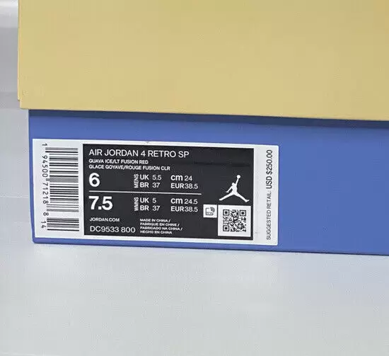 NEW 6m (7.5 women) Union x Air Jordan 4 - Guava Ice - Nike DC9533-800 DS Buy Online 