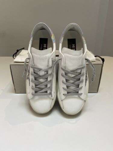Golden Goose Hi-Star Sneaker White Leather/Silver Glitter/Mirror Heel Sz 39 NIB Buy Online 