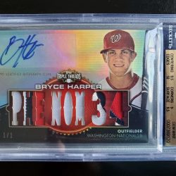 2012 Topps Triple Threads Bryce Harper RC Color Relic Ruby Auto 1/1 BGS 9.5 Buy Online 