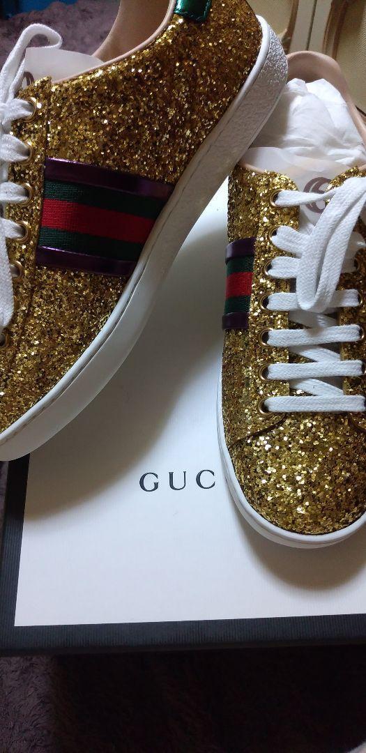 Women 5.5Us Final Gucci Glitter Sneakers Gold Buy Online 