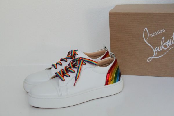 sz 10 / 40.5 Christian Louboutin Arkenspeed Rainbow White Leather trainers Shoes Buy Online 
