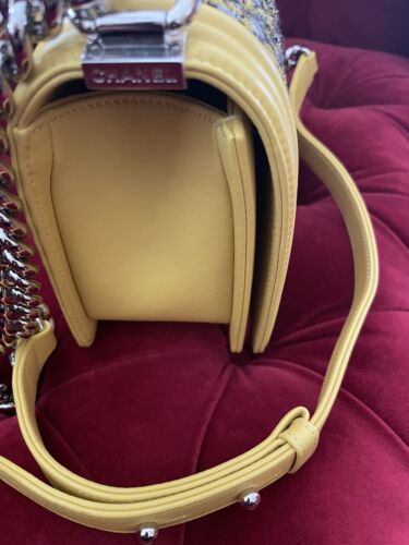 💛 Chanel Boy Flap Bag Chevron Lambskin Tweed. NEW! TAGS,RECEIPT! BOX! Buy Online 