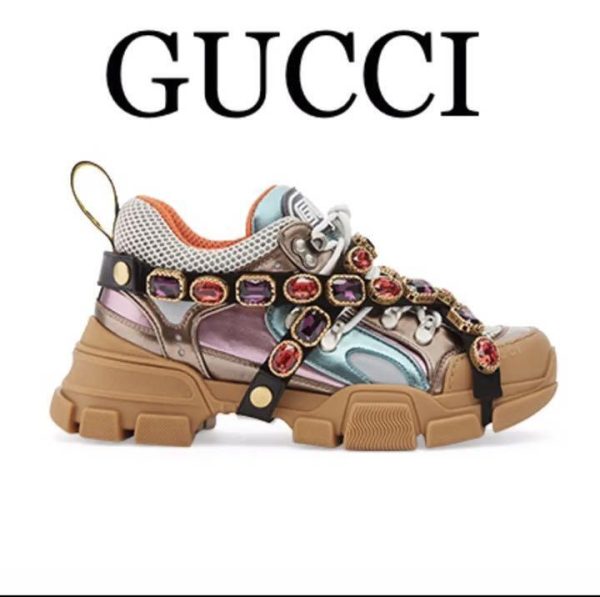 Women 6.5Us Gucci Flash Trek Crystal Sneakers Final Buy Online 
