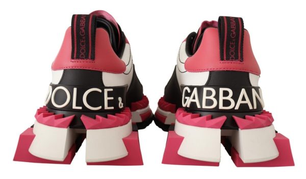 DOLCE & GABBANA Sneakers Shoes White Pink Leather Super Queen s. EU38.5 / US8 Buy Online 