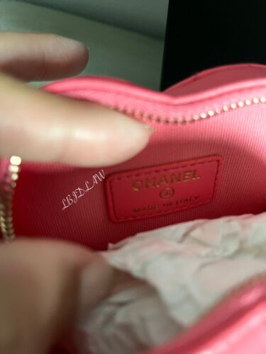 CHANEL Pink Heart Belt Bag Crossbody 22S Necklace Card Holder Coin Purse Gold Buy Online 