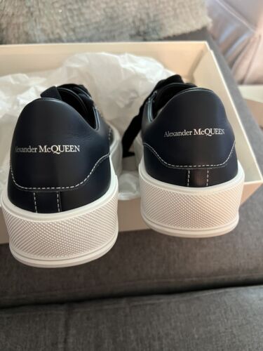 NIB Alexander McQueen Navy Blue Leather sneakers women 41/U.S.10 Buy Online 