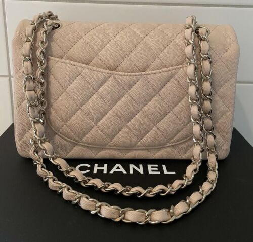 NEW 22C Chanel Caviar Pink Beige Clair Classic Small Flap Bag Crossbody Purse Buy Online 