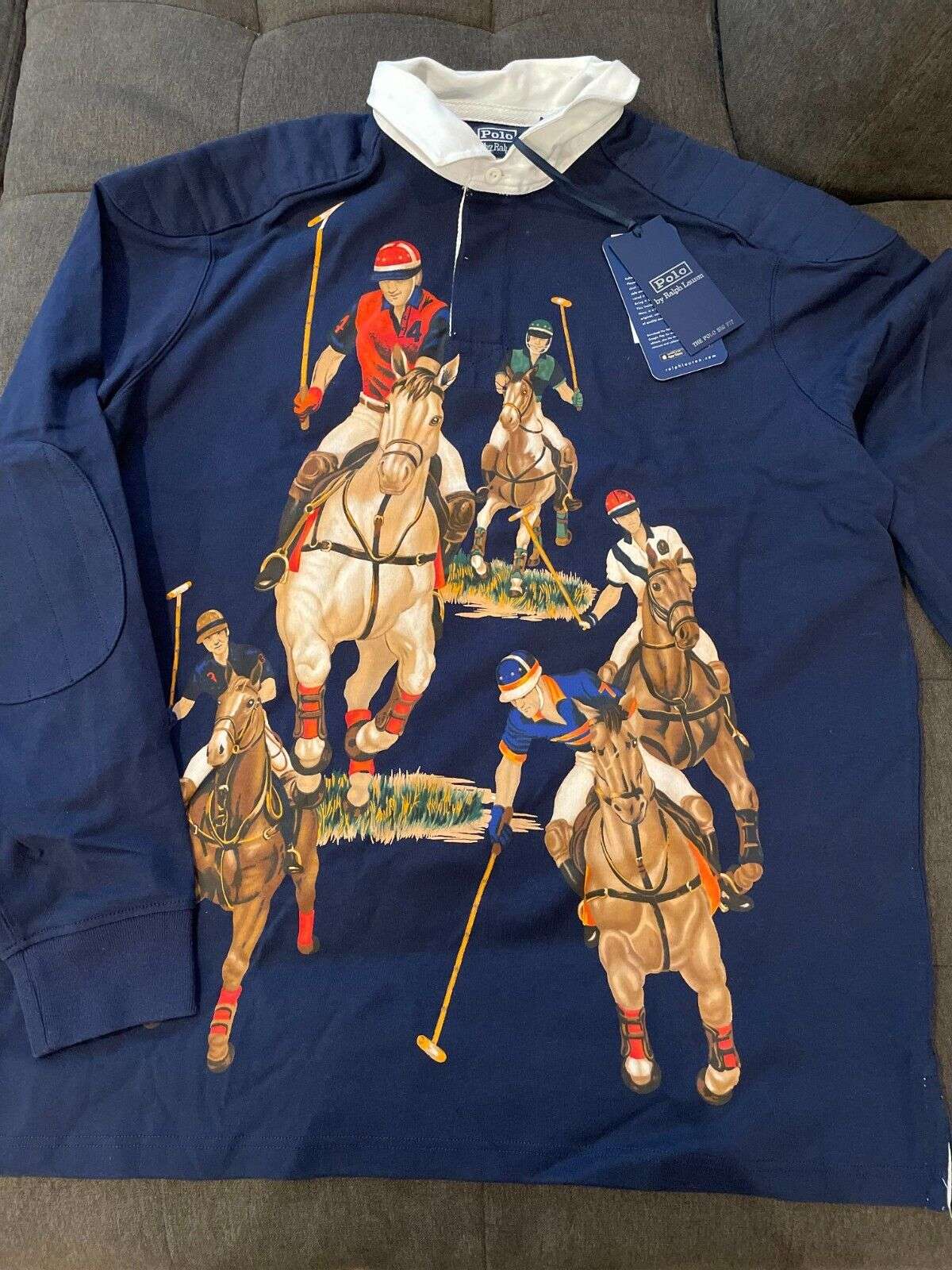 New NWT RARE POLO RALPH LAUREN MENS 5 HORSEMEN RUGBY EQUESTRIAN SHIRT  INDIAN 1992 For Sale | KATH STORE