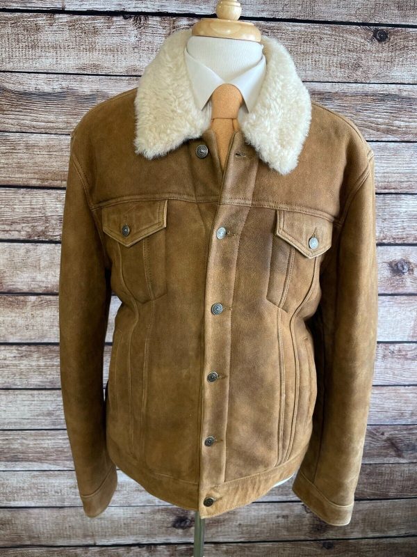 NWT Polo Ralph Lauren Lamb Shearling Suede Leather Trucker Jacket Size 2XL Buy Online 