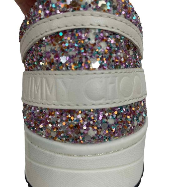 NEW Jimmy Choo Hawaii Glitter Sneakers Glow Mochi Latte Leather Women Size 39.5 Buy Online 