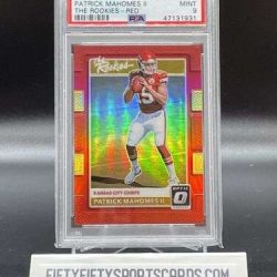 2017 Patrick Mahomes Donruss Optic The Rookies Red Holo /99 RC Rookie PSA 9 Mint Buy Online 
