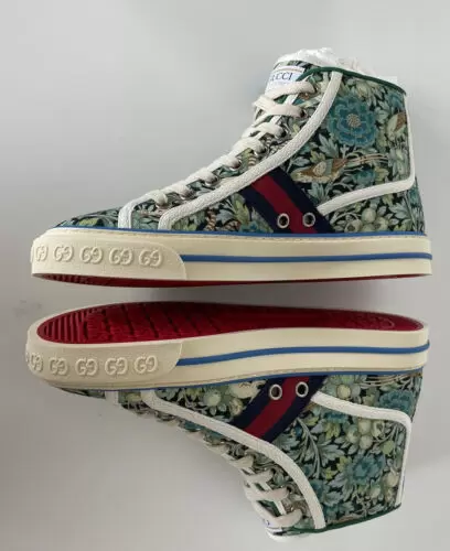 NIB Gucci Floral Love Affair Tennis 77 High-top Sneakers 6.5 US (36.5 Eu) 627838 Buy Online 