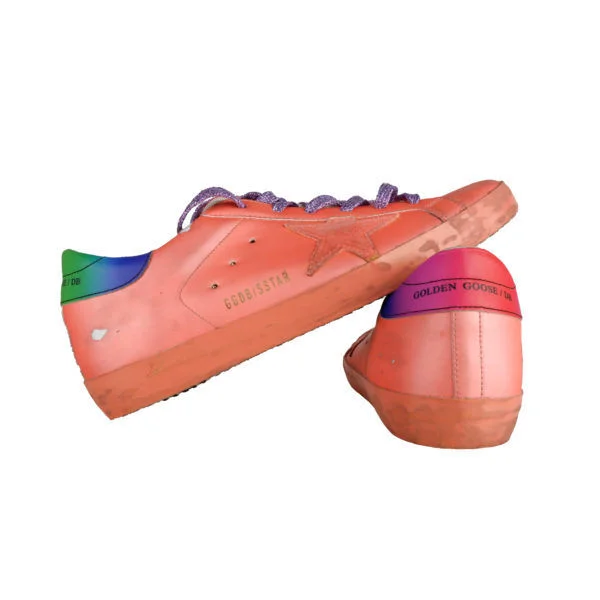 Golden Goose Orange Rainbow Superstar Leather Sneakers Shoes EU39 US9 UK6 Buy Online 