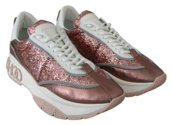 JIMMY CHOO Raine Candyfloss Pink Glitter Sneakers EU41 US11 UK8 Buy Online 