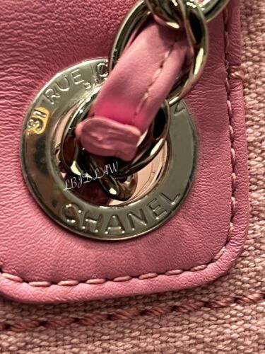 CHANEL 22S Dark Pink Deauville Tote Tweed Large Shopping Bag Silver HW w/ Pouch Buy Online 