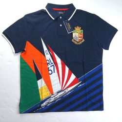 POLO RALPH LAUREN Men's Custom Slim Fit Yacht Club Sailboat Print Polo Shirt NWT Buy Online 