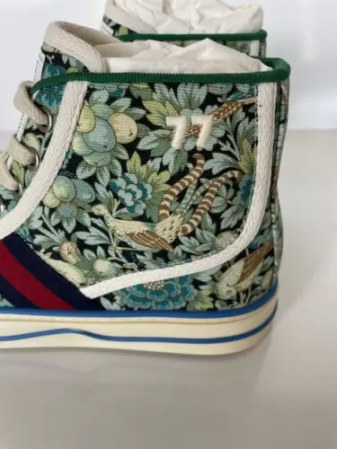 NIB Gucci Floral Love Affair Tennis 77 High-top Sneakers 6.5 US (36.5 Eu) 627838 Buy Online 