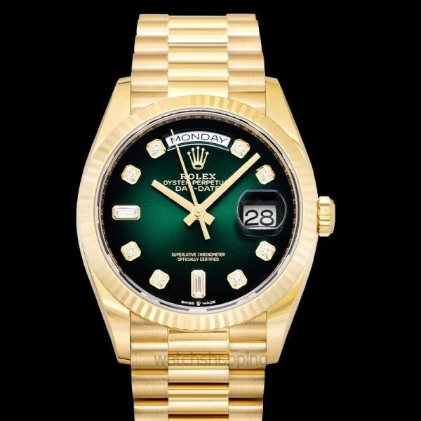 ROLEX  Day Date  128238A Green Green Dial Men's Watch Genuine FreeS&H Buy Online 
