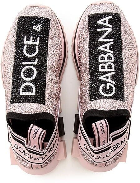 DOLCE & GABBANA Crystal Sorrento Rosa Pale Pink Women's Sneakers Buy Online 