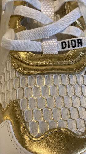 $1190 Dior Womens D-Connect White Gold Mesh Sneakers Shoes Size 37 US 7 Buy Online 