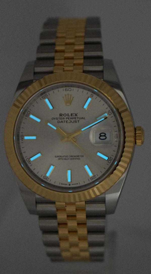 NEW Rolex Datejust 41 18k Yellow Gold/Steel Silver Dial Watch B/P '21 126333 Buy Online 