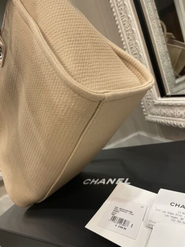 Chanel Deauville Small Tote Bag Beige, Silver Hwr Buy Online 