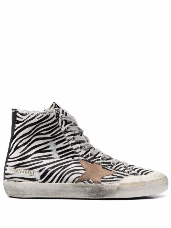 Golden Goose Zebra-Print High-Top Sneakers GWF00114.F002628 Size IT 39 Buy Online 