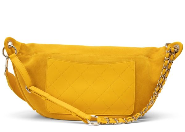 Chanel x Pharrell William Lambskin Leather Oversized Waist Belt Bum Bag Yellow Buy Online 