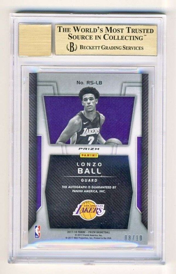 Lonzo Ball 2017-18 Panini Prizm Gold Parallel Signatures Auto RC 08/10 - BGS 9.5 Buy Online 
