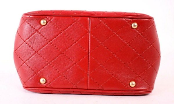CHANEL 19A NWT Red Quilted Leather Small AMULET Logo Chain Crossbody Bag Buy Online 