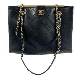 NWT $5.3k CHANEL 19B Black LEATHER Quilted Shopping Chain Tote Shoulder Bag Buy Online 