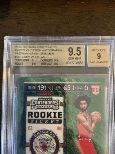 19-20 Contenders Coby White RC Rookie Green Shimmer BGS 9.5 Auto 9 Buy Online 