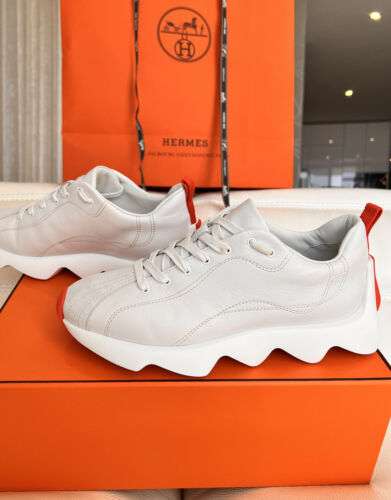BINB HERMES Envol Sneaker Sz 39 Velvet Goatskin Color Blanc W/ Receipt! Buy Online 