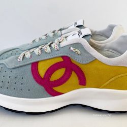NIB 2022 CHANEL MULTICOLOR TURQUOISE FUCHSIA YELLOW SUEDE LEATHER SNEAKERS 38.5 Buy Online 