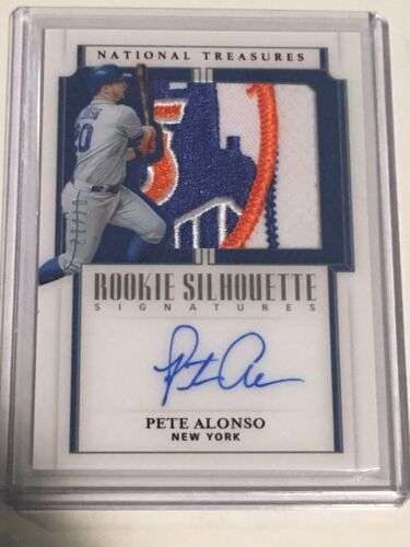2019 National Treasures Pete Alonso Rookie Silhouette On Card Auto 07/12 Mets Buy Online 