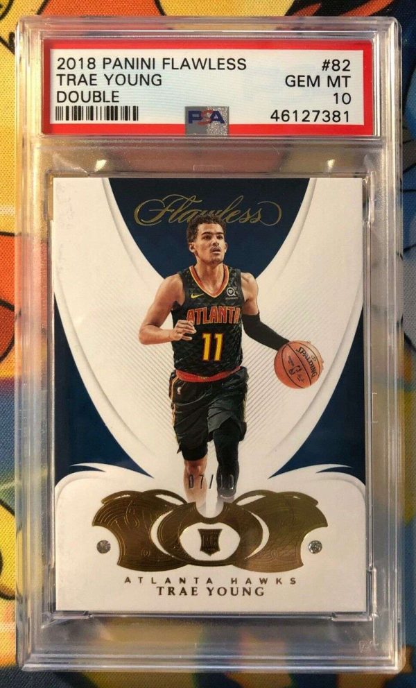 TRAE YOUNG 2018-19 PANINI FLAWLESS DUAL DIAMOND ROOKIE RC GOLD #07/10 PSA10 POP1 Buy Online 