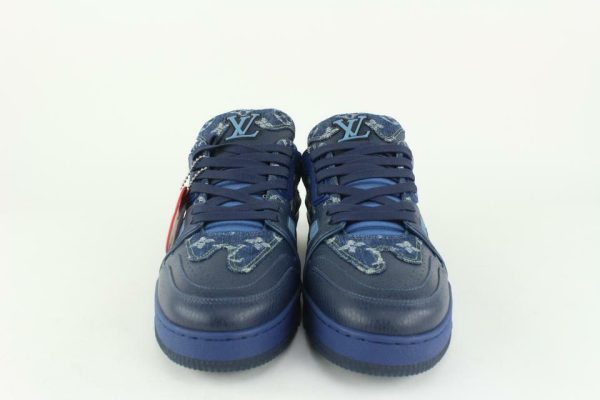 Louis Vuitton Men's 9 US Nigo x Virgil Blue Denim Trainer Sneaker 1115lv27 Buy Online 