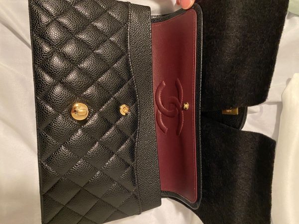 chanel classic flap bag medium caviar black(new 2021 edition) Buy Online 