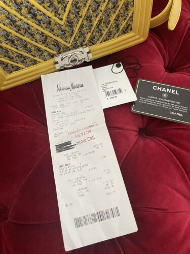 💛 Chanel Boy Flap Bag Chevron Lambskin Tweed. NEW! TAGS,RECEIPT! BOX! Buy Online 