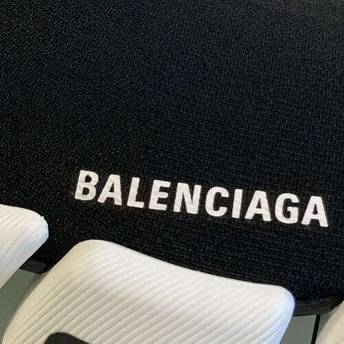 Balenciaga Black LT Stripe Knit Sock Speed 2.0 Flat Sneakers Shoe Size 39/9 Buy Online 
